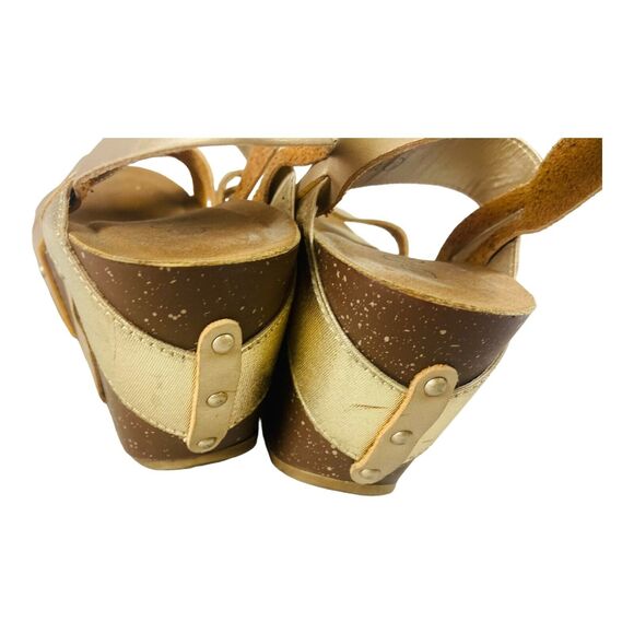 Refresh Mara Womens Ankle Strap Comfort Criss Cross Leather Wedge Sandal 7.5 - Picture 3 of 8